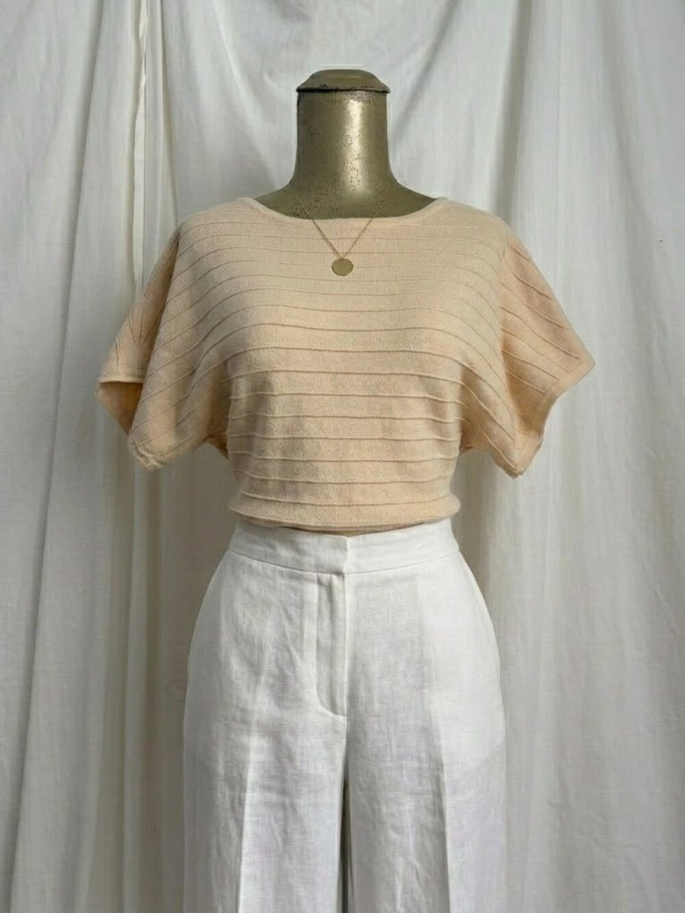 Tahari Butter Yellow Knit Top S